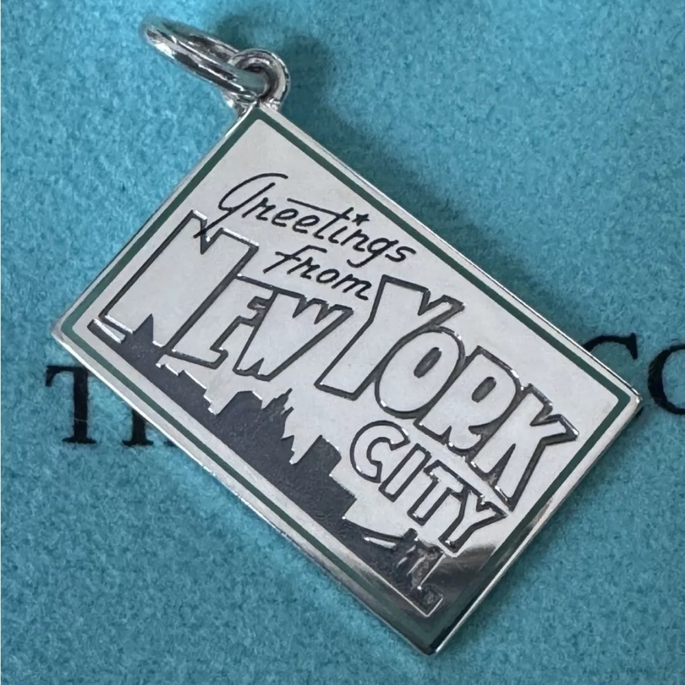 NEW!  Tiffany & Co. New York Post Card Charm Sterling 925